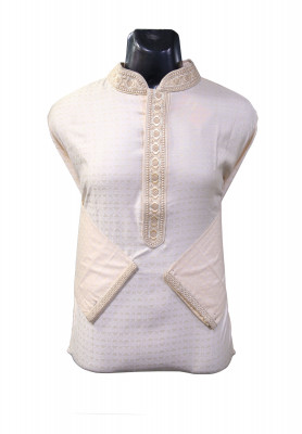 Off-White Soft Katan Panjabi