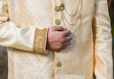  Unique Golden base  Sherwani for Rent