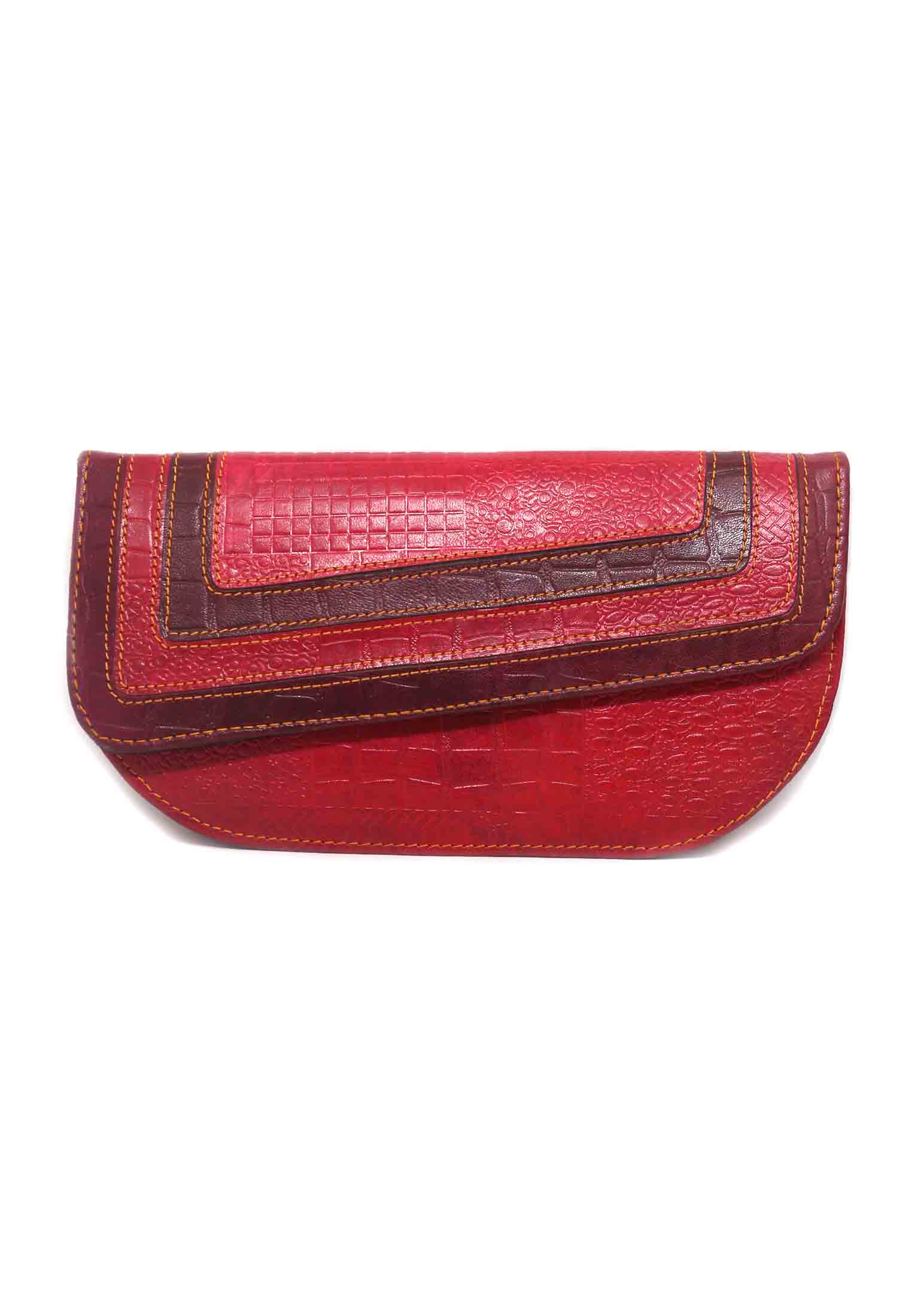 Maroon and Black Leather Purse