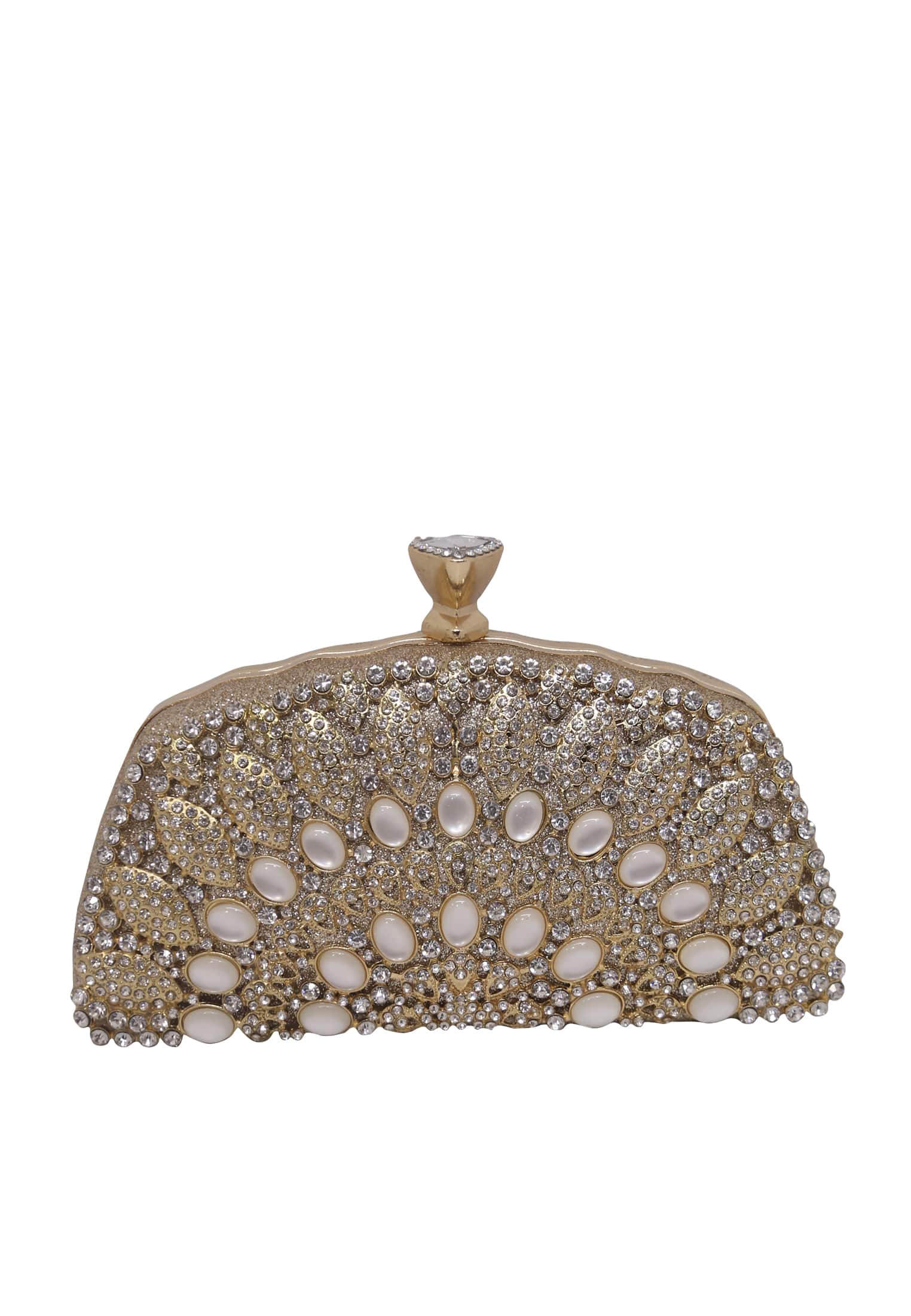 Glittering Golden China Leather Party Purse