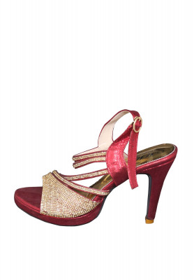 Maroon High Heel Pencil Shoe