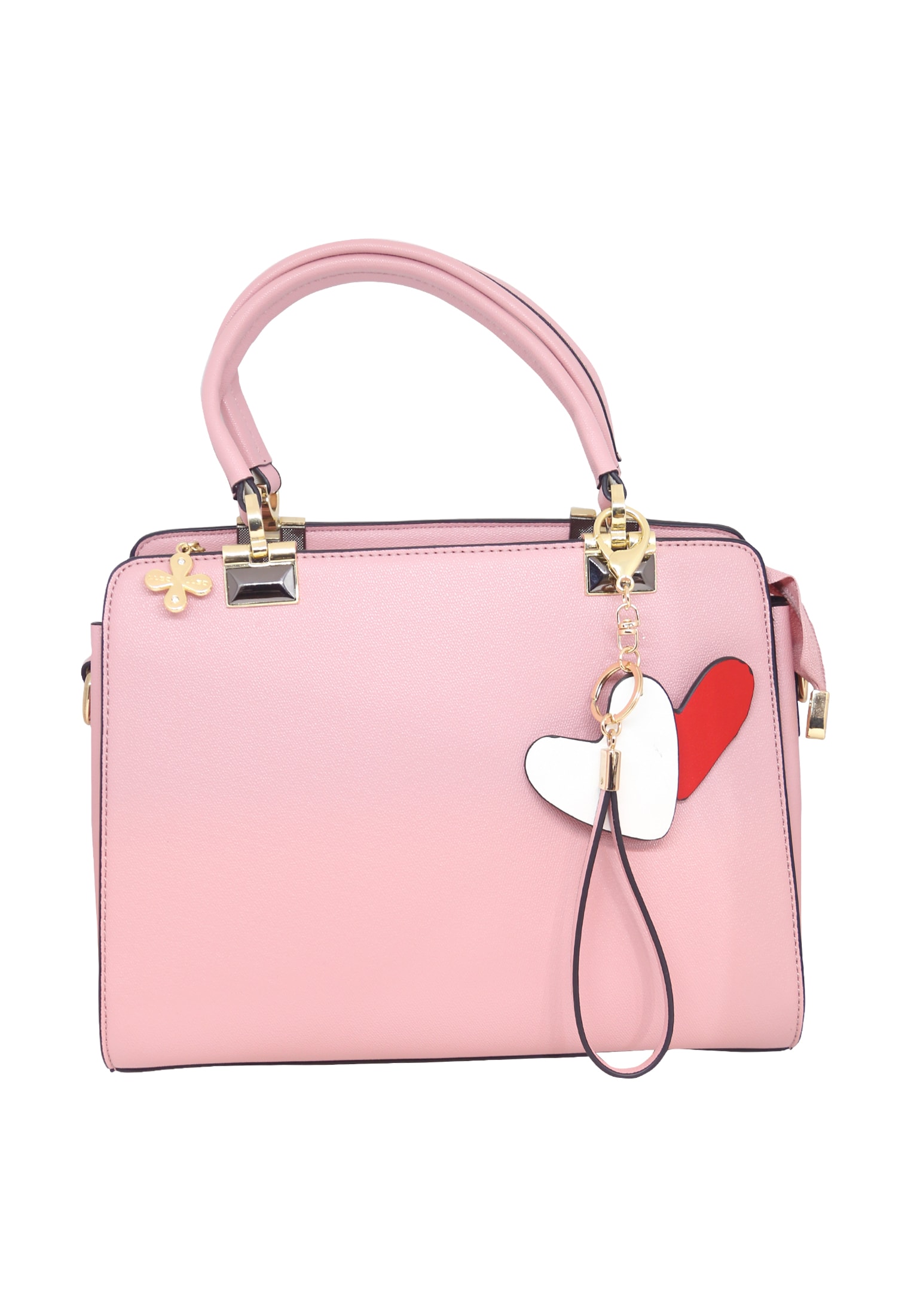 Pink Artifical Leather Ladies Bag