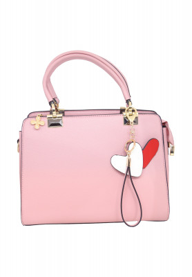 Pink Artifical Leather Ladies Bag