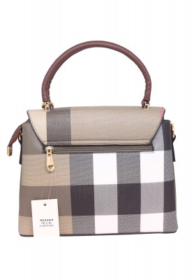 Mustard and White and Check Bag
