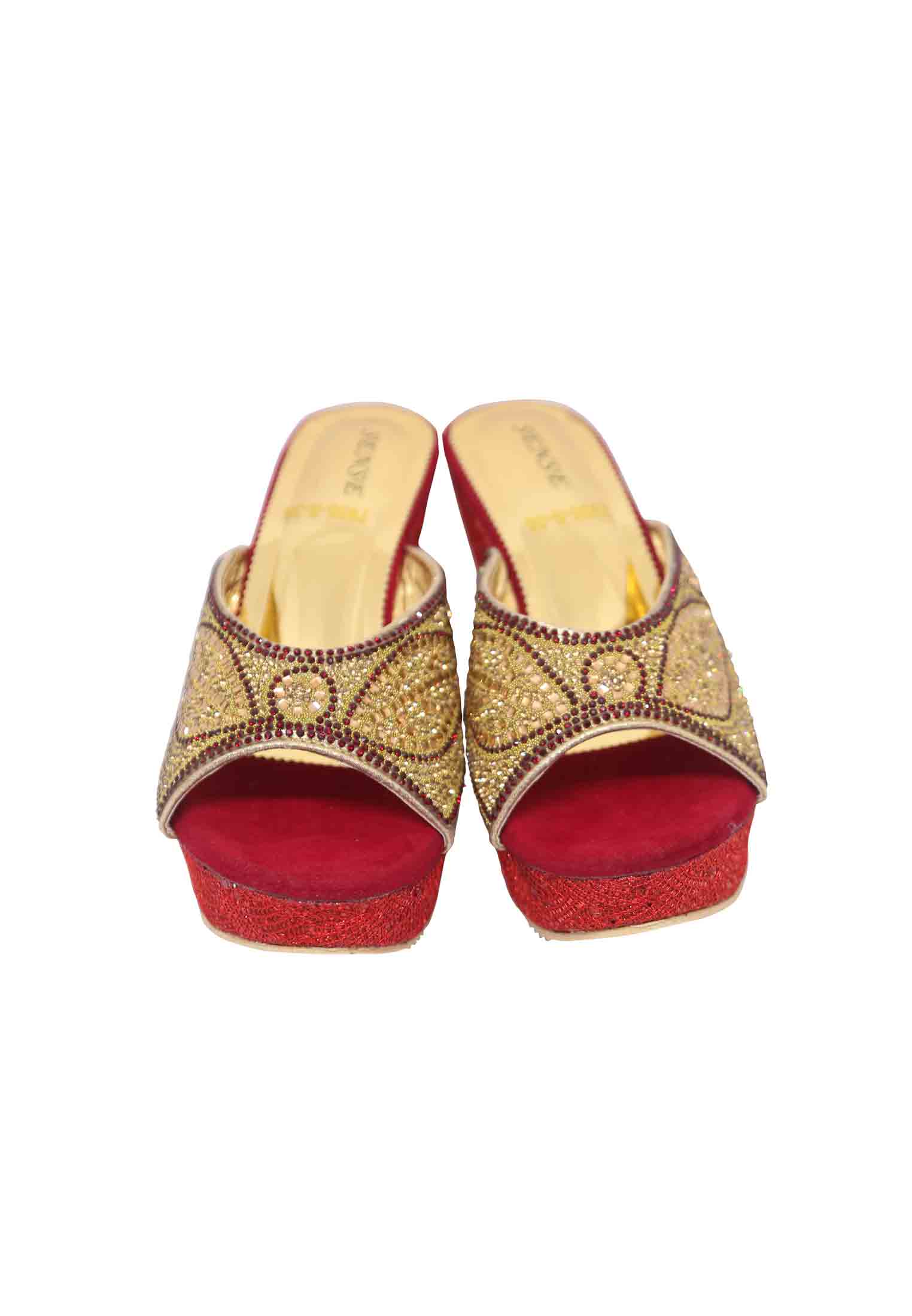 Maroon Box Heel Shoe