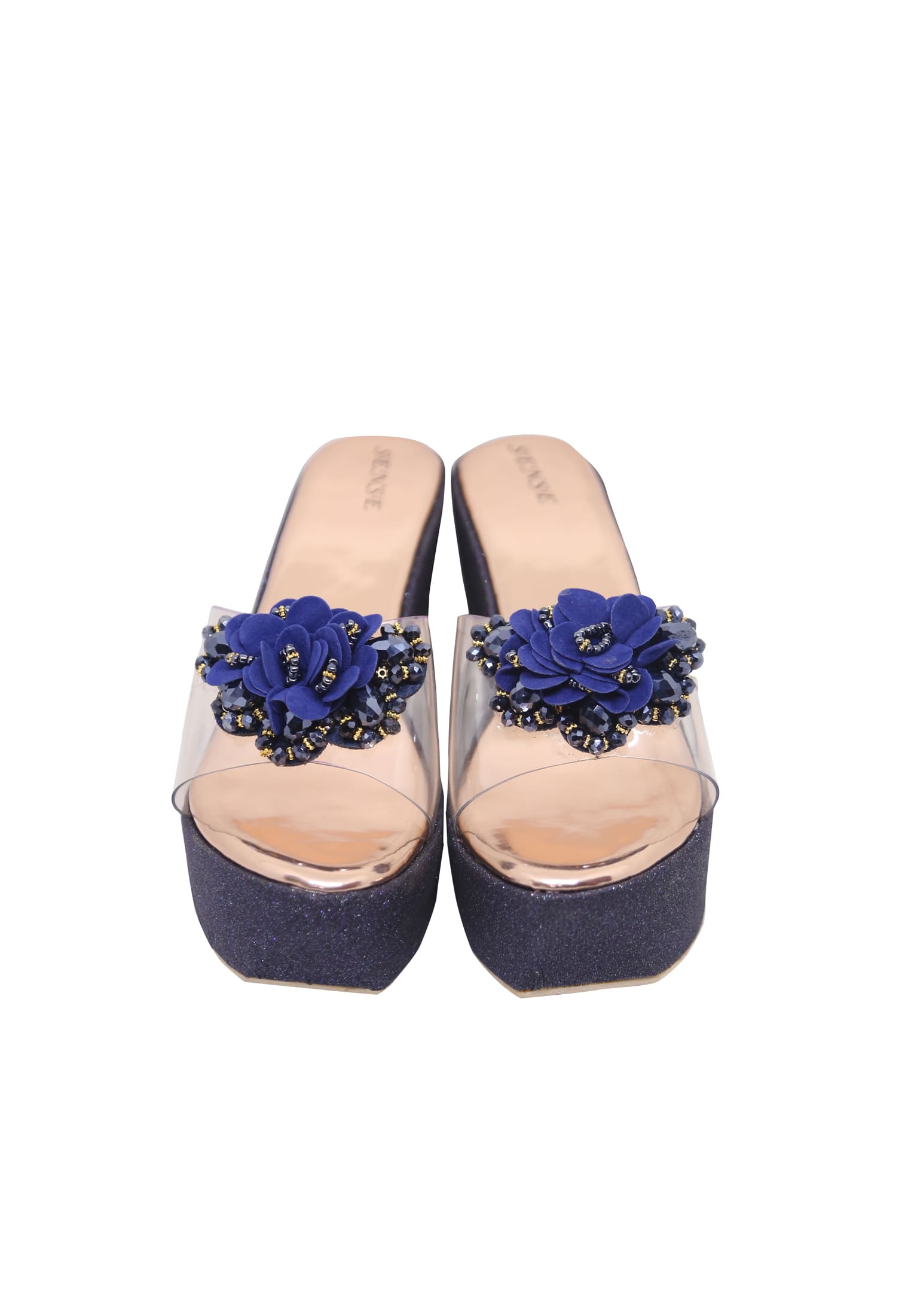 Blue Balanced Box Heel