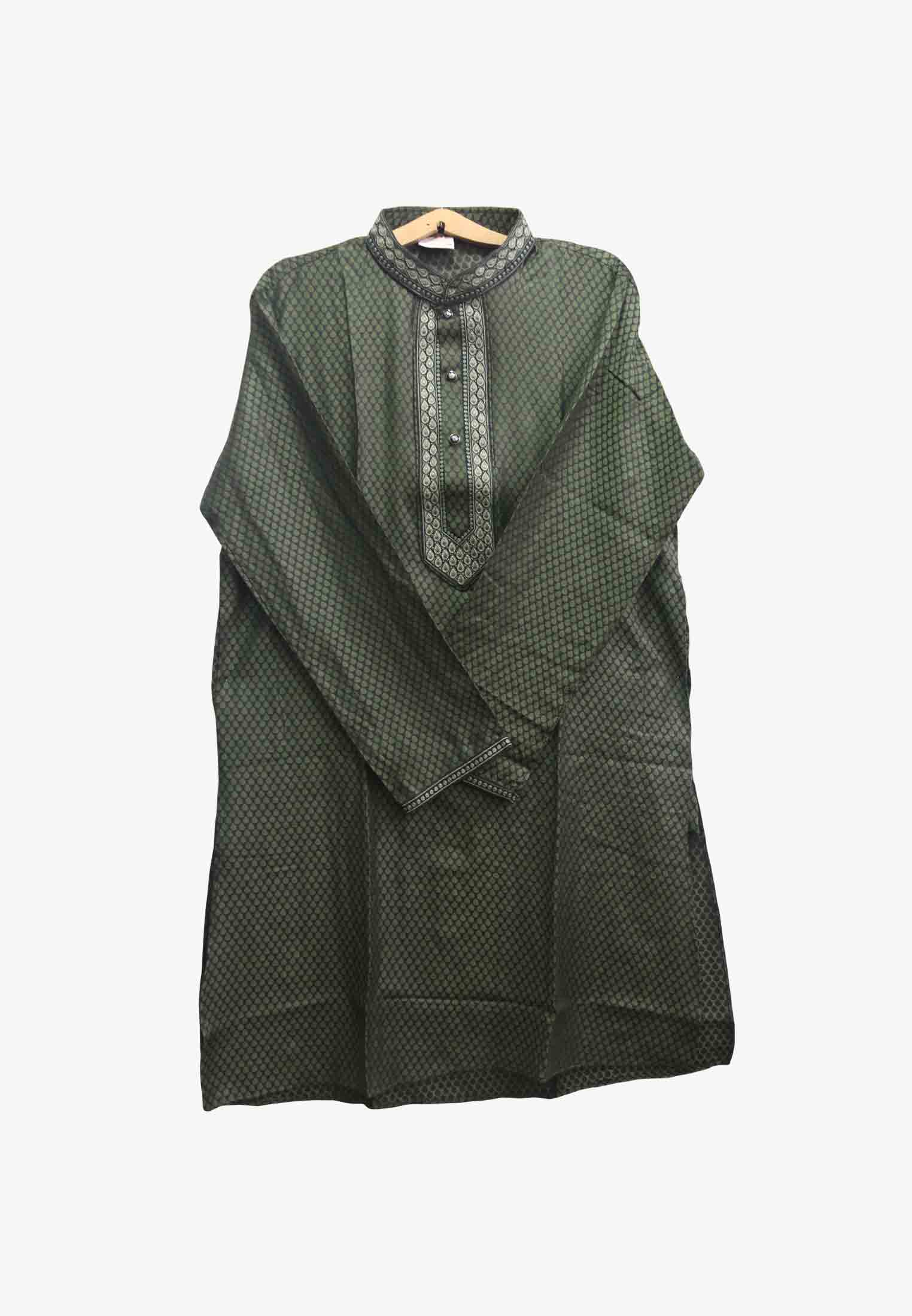 Bottle Green Soft Katan Panjabi