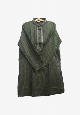 Bottle Green Soft Katan Panjabi