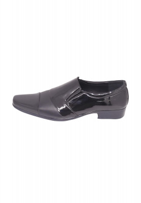 Black Chinese Pattern Leather Shoes for Men