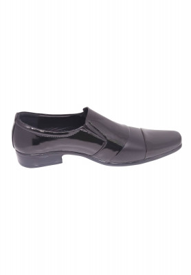 Black Chinese Pattern Leather Shoes for Men