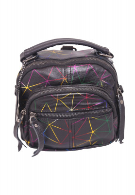 Black Artifical Leather Handbag