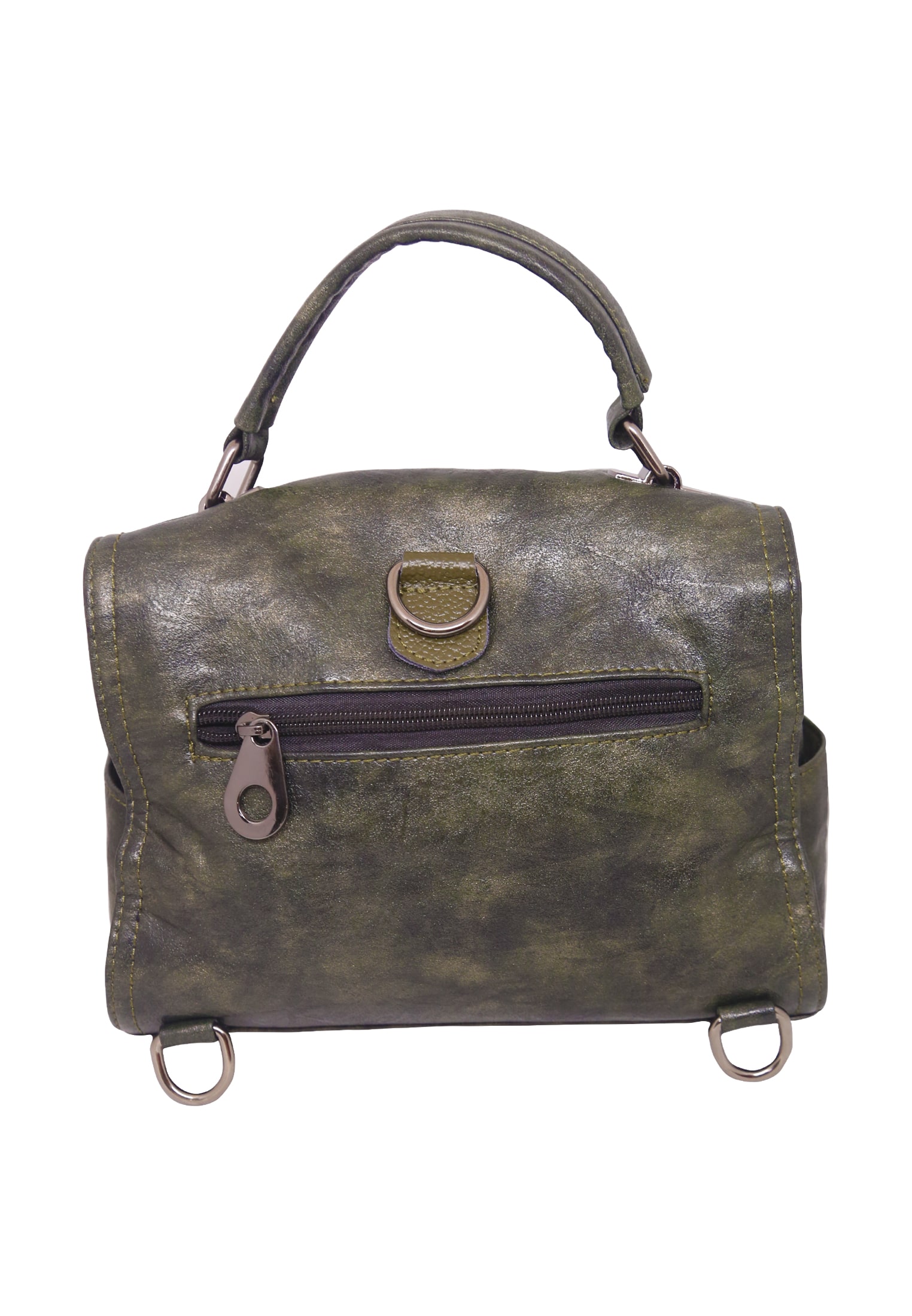 Green Artificial Leather Handbag