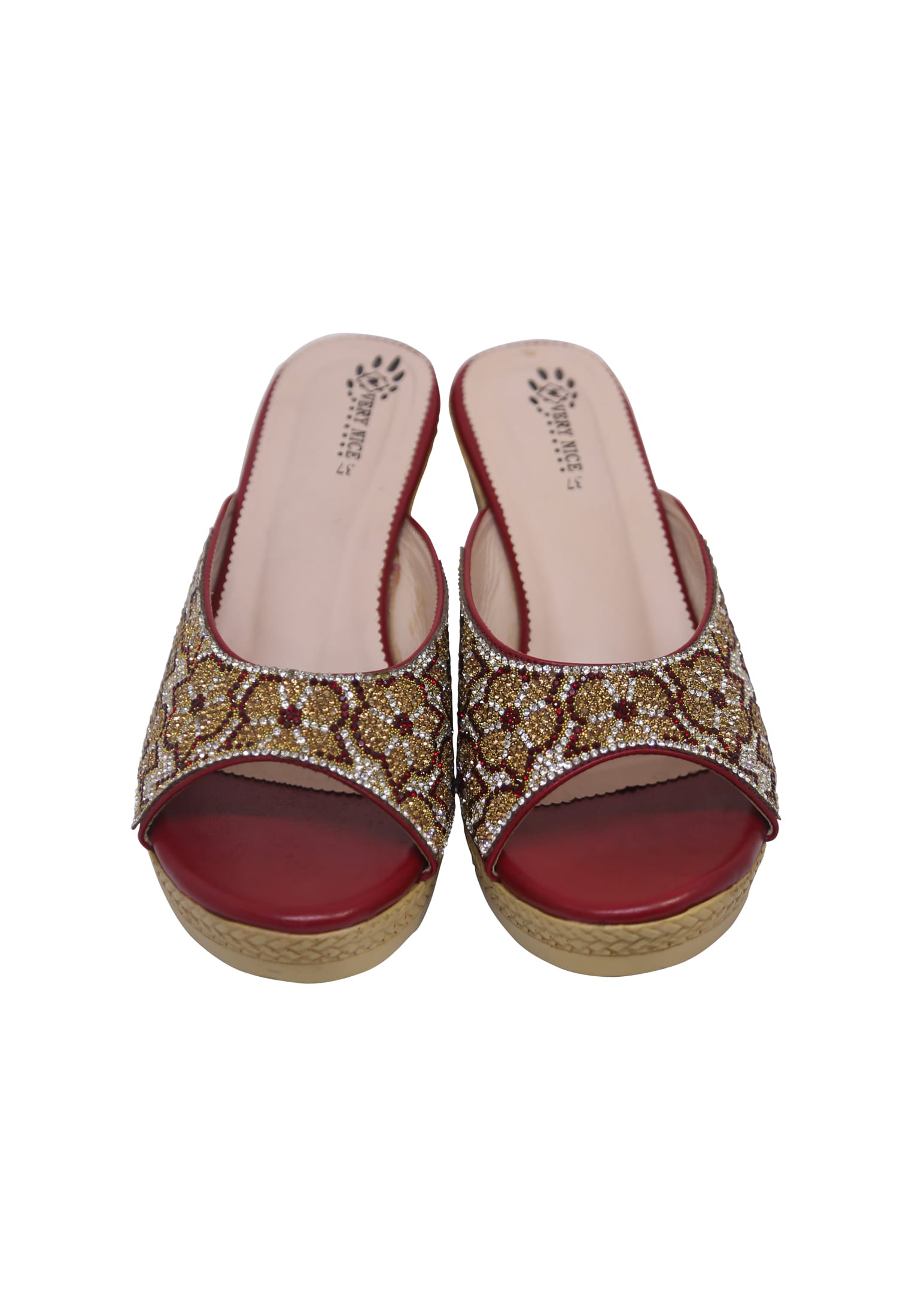 Maroon Artificial leather Box heel