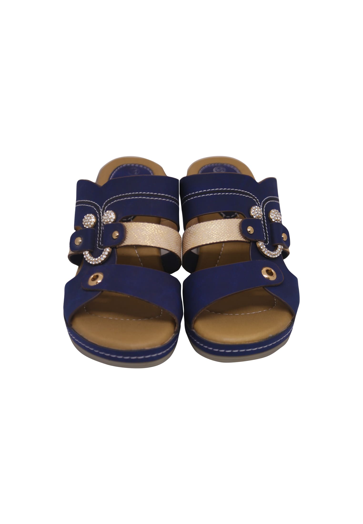 Blue colored Box heel 
