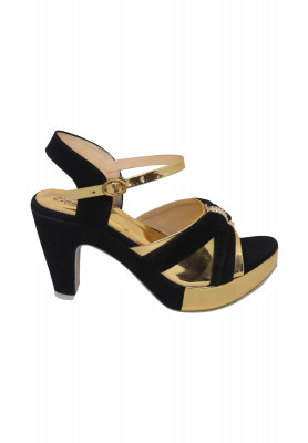 Black &  golden Combination  High heel 
