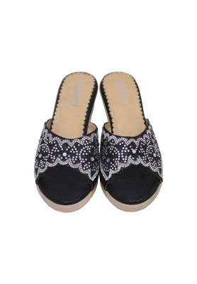 Black Semi pencil heel 