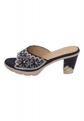 Black Semi pencil heel 