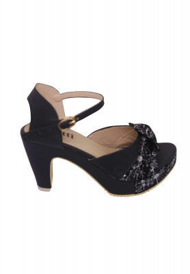 Black Artificial Leather High pencil heel 