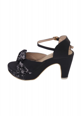 Black Artificial Leather High pencil heel 