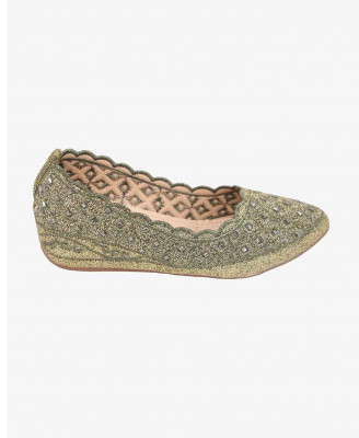 Green Chinese Box Heel Shoe
