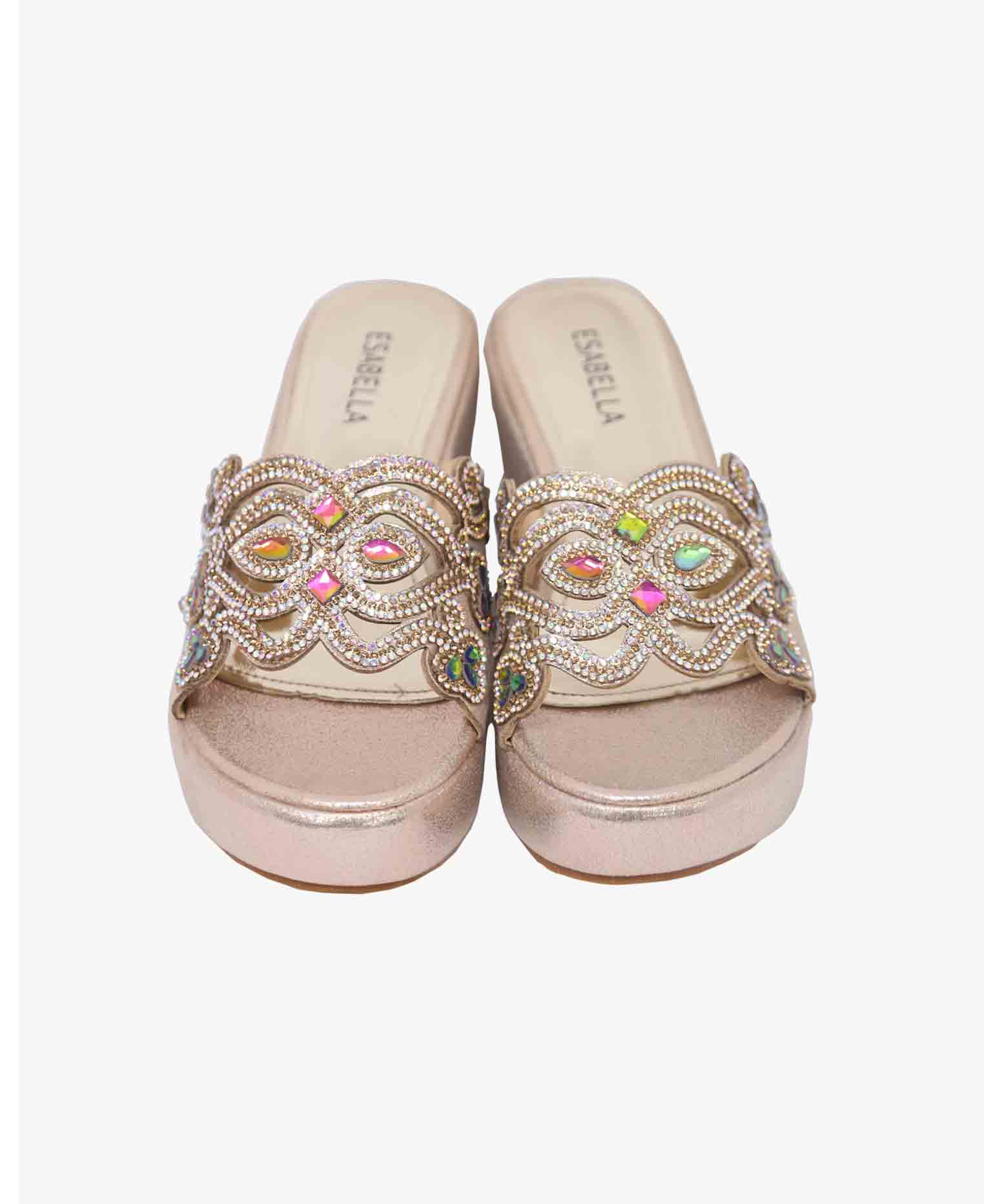 Multi-colored Chinese Balanced Heel Shoe for Women