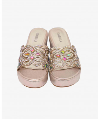 Multi-colored Chinese Balanced Heel Shoe for Women