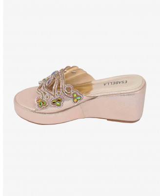 Multi-colored Chinese Balanced Heel Shoe for Women