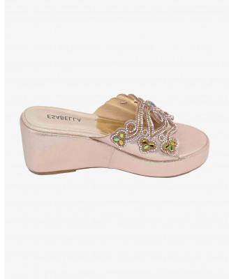Multi-colored Chinese Balanced Heel Shoe for Women