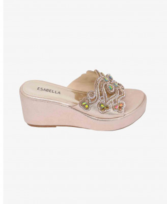 Multi-colored Chinese Balanced Heel Shoe for Women