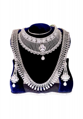 White  Diamond Cut Sita Set