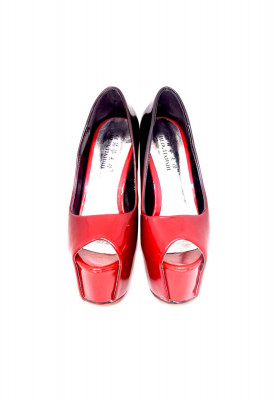 Black and Red High Pencil Heel  