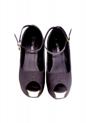 Black High Pencil Heel 