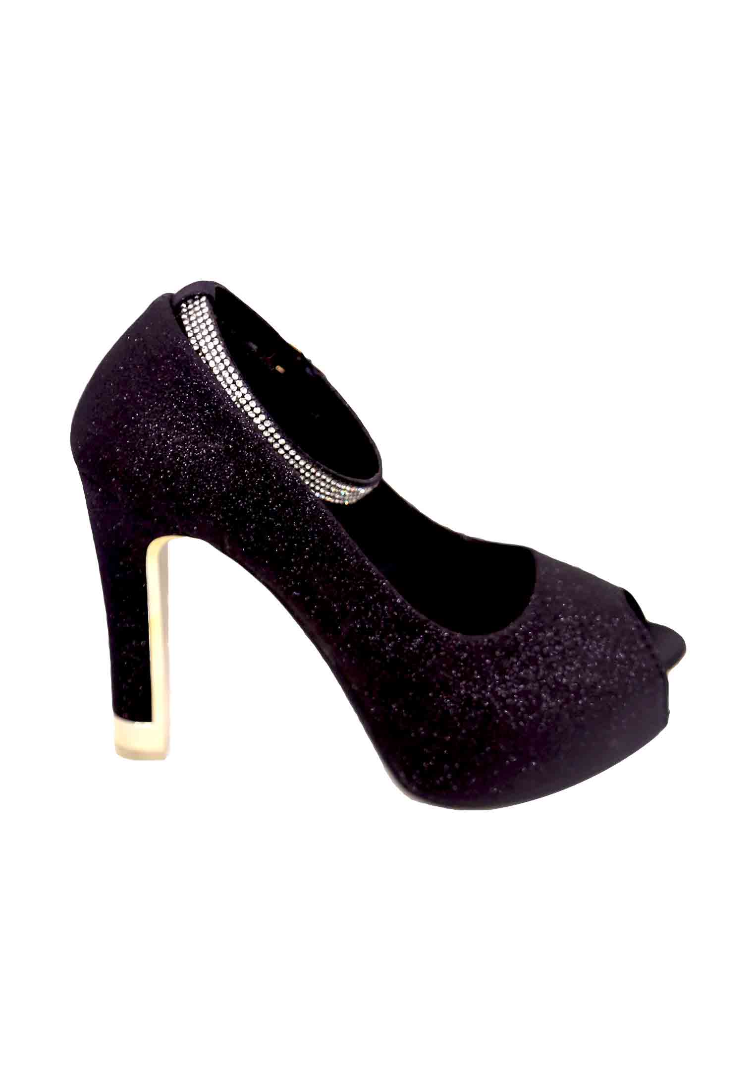 Black High Pencil Heel 