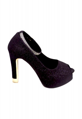 Black High Pencil Heel 