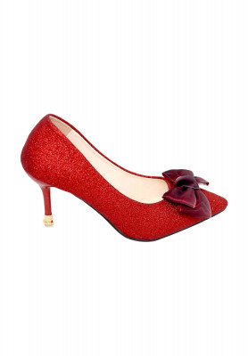 Maroon Medium Pencil Heel 