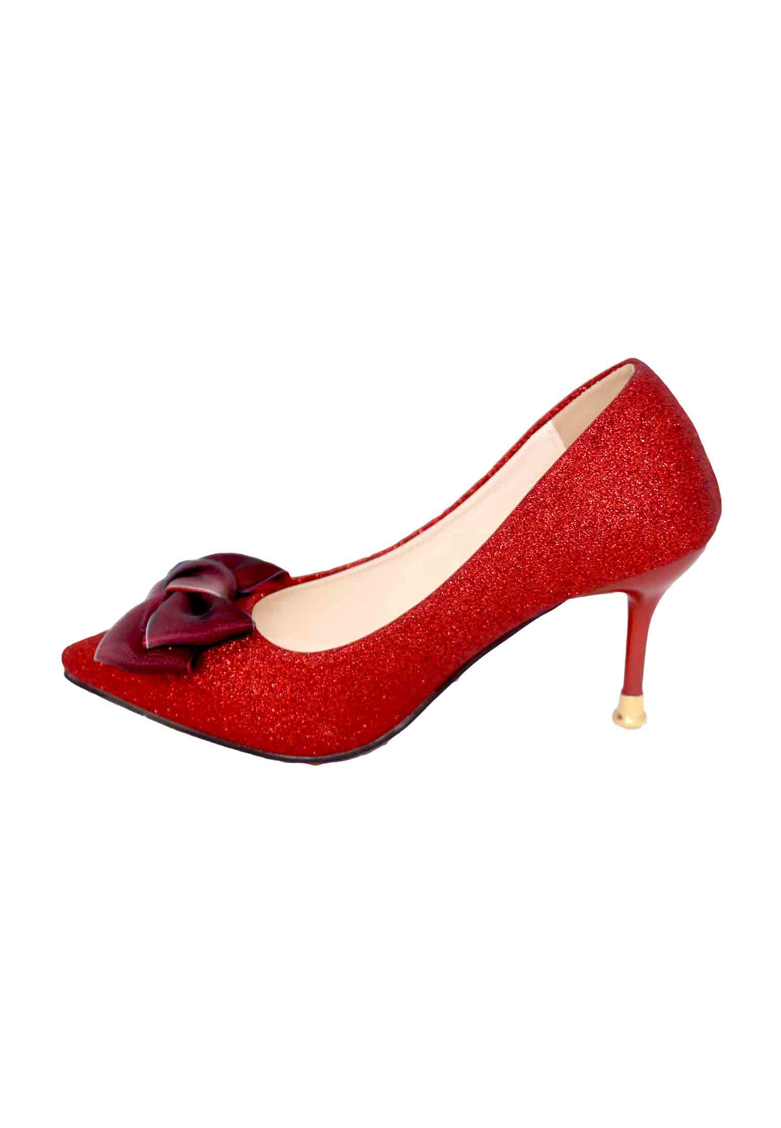 Maroon Medium Pencil Heel 