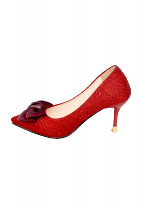 Maroon Medium Pencil Heel 