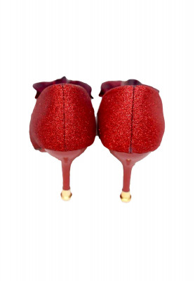 Maroon Medium Pencil Heel 