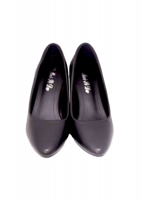 Artificial Leather Black Semi pencil  heel 