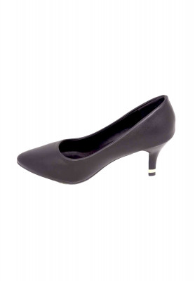Artificial Leather Black Semi pencil  heel 