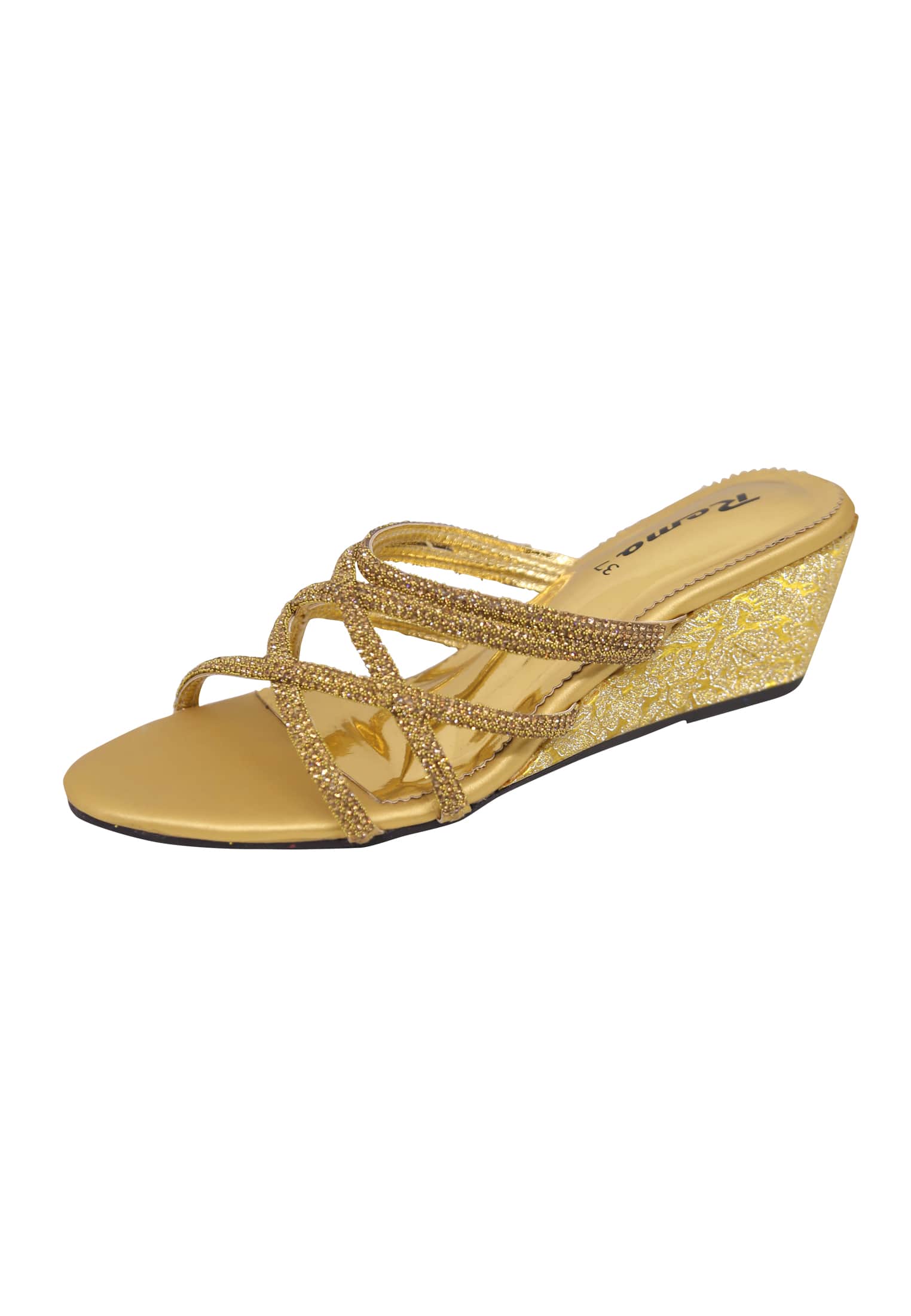 Ladies Special Golden Balanced Heel for Wedding