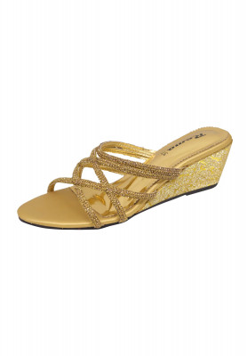 Ladies Special Golden Balanced Heel for Wedding