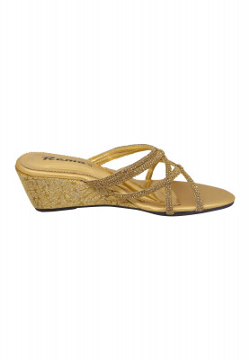 Ladies Special Golden Balanced Heel for Wedding