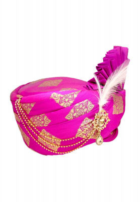 Majenta Wedding Pagri made of Katan