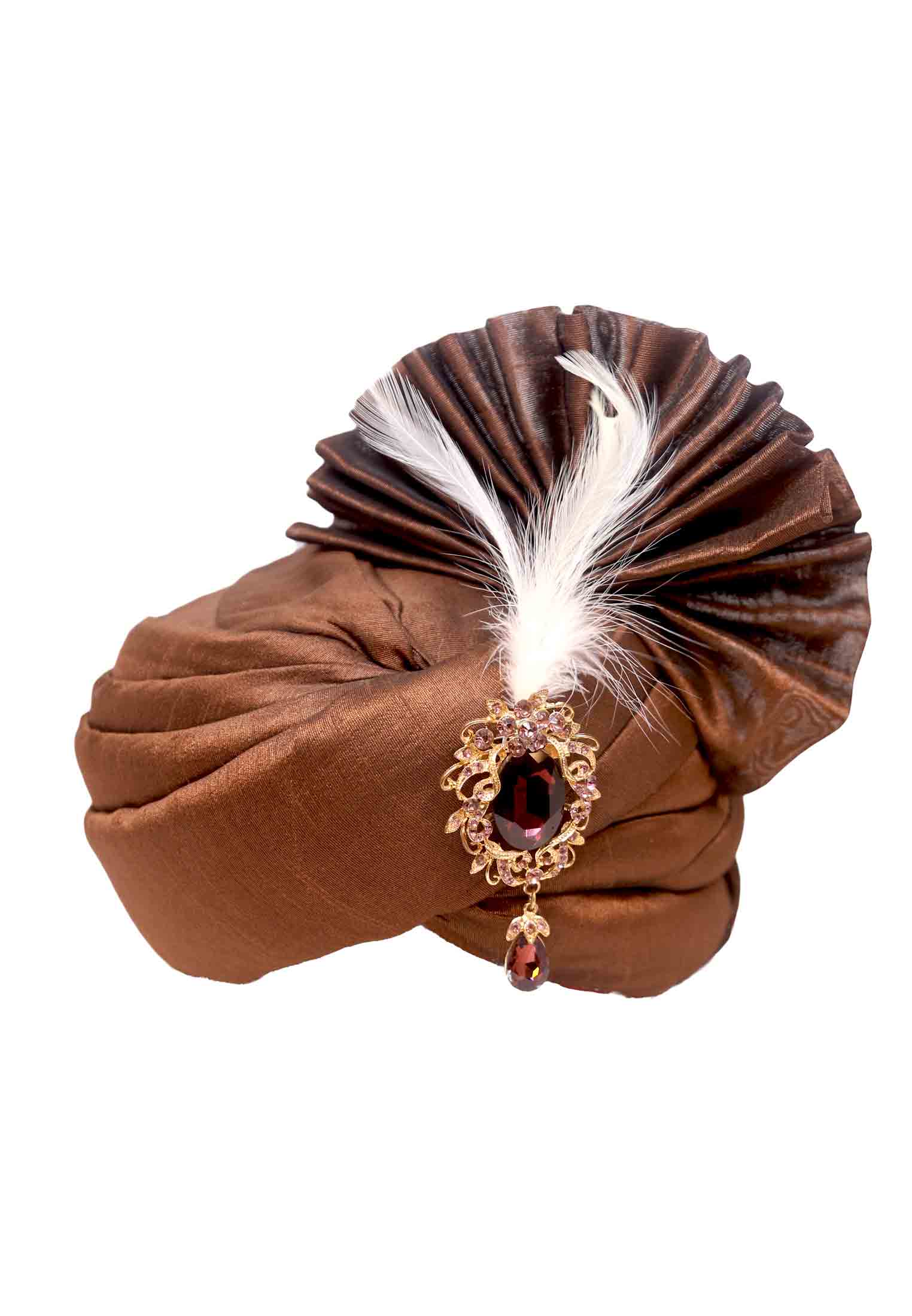 Coffee Wedding Pagri made of Silk