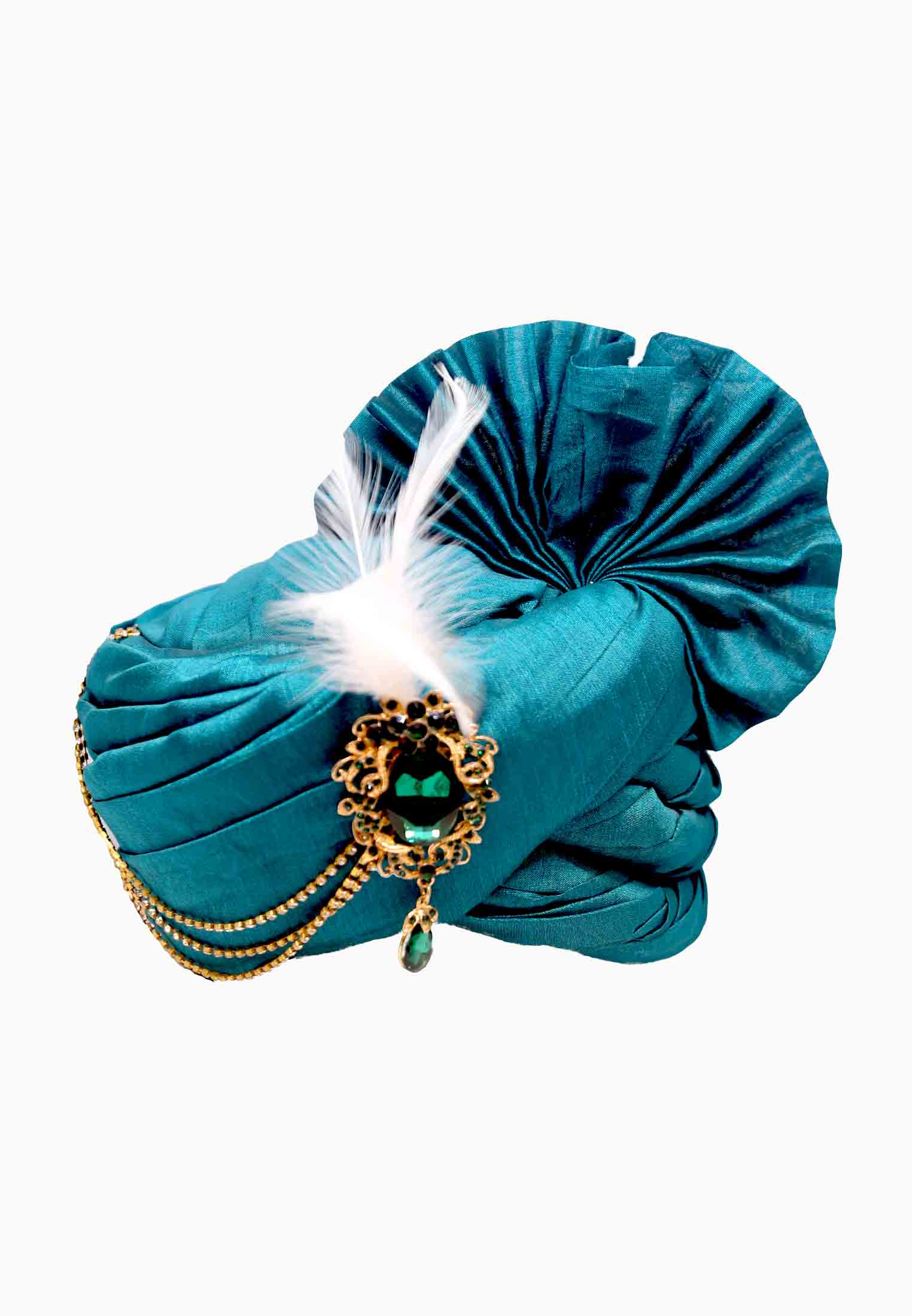 Paste colored Wedding Pagri made of Silk