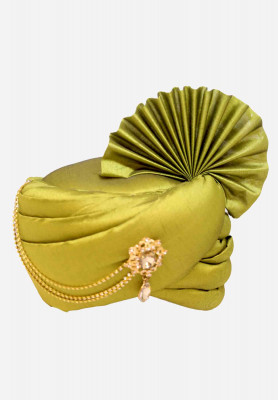 Light Green Wedding Pagri Made of Silk