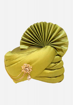 Light Green Wedding Pagri Made of Silk