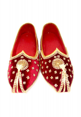 Maroon Velvet Pakistani Nagra