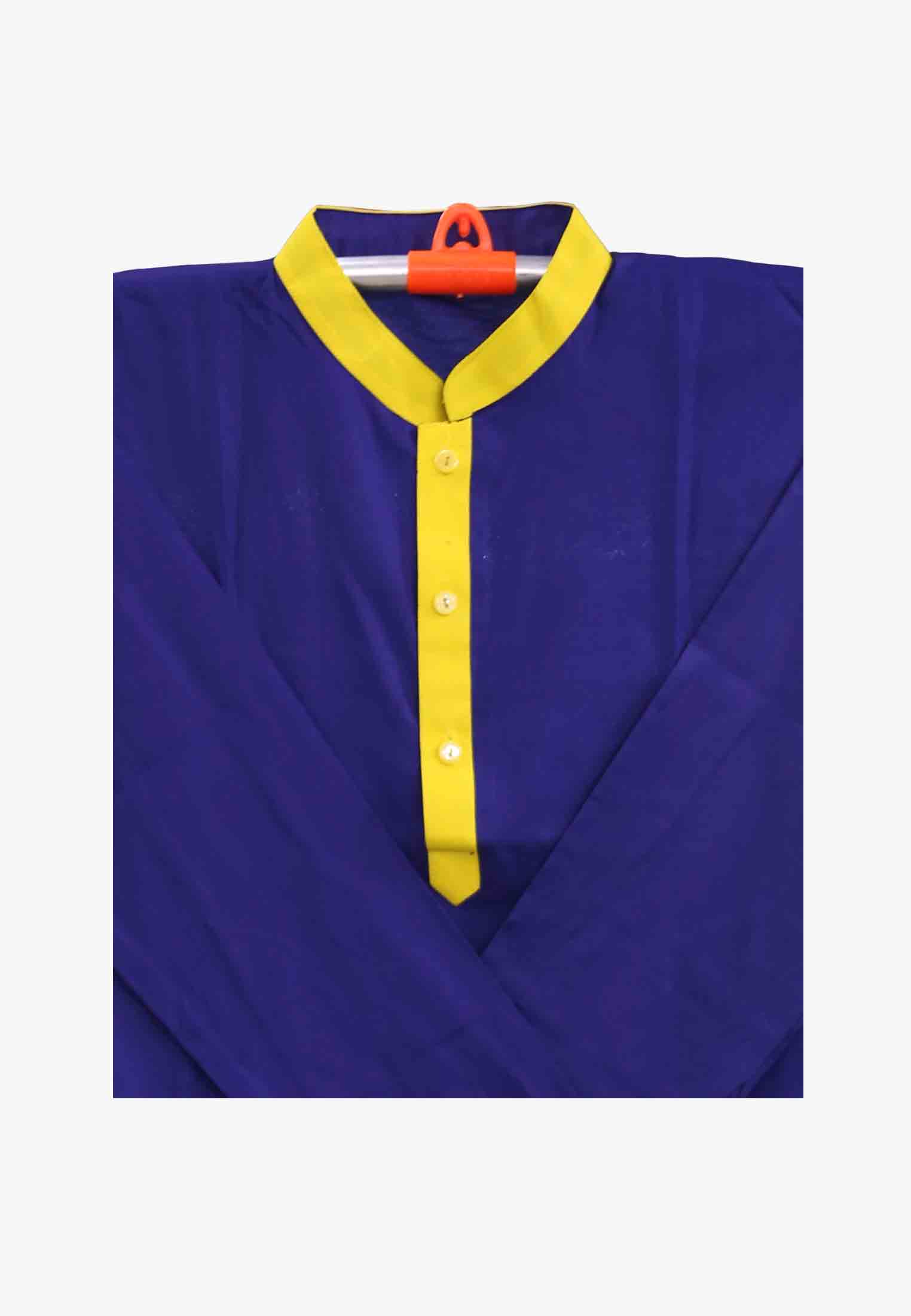 Plain Navy Blue Cotton Panjabi
